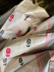 Tussar Silk - Beige Rose woven