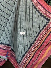 Designer Inspired Georgette Saree - Moss Grey Black Sequin