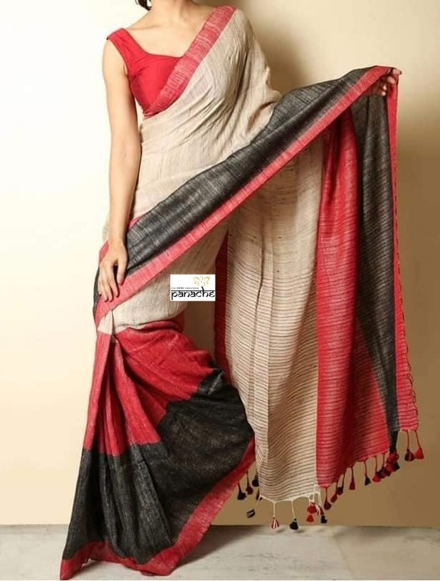 Ketia Stripes  - Beige Black Red