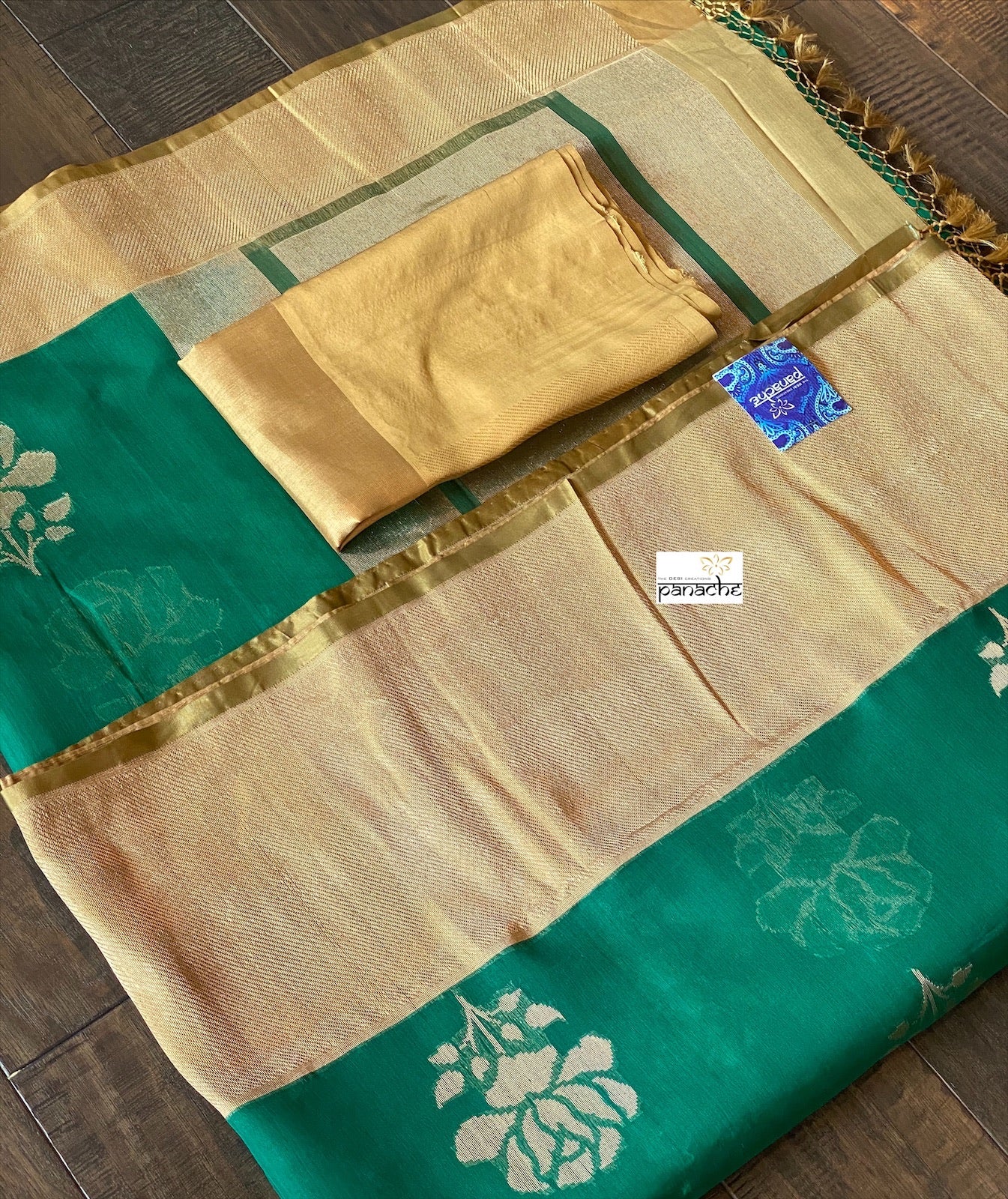Kora Silk Banarasi - Teal Green