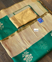 Kora Silk Banarasi - Teal Green