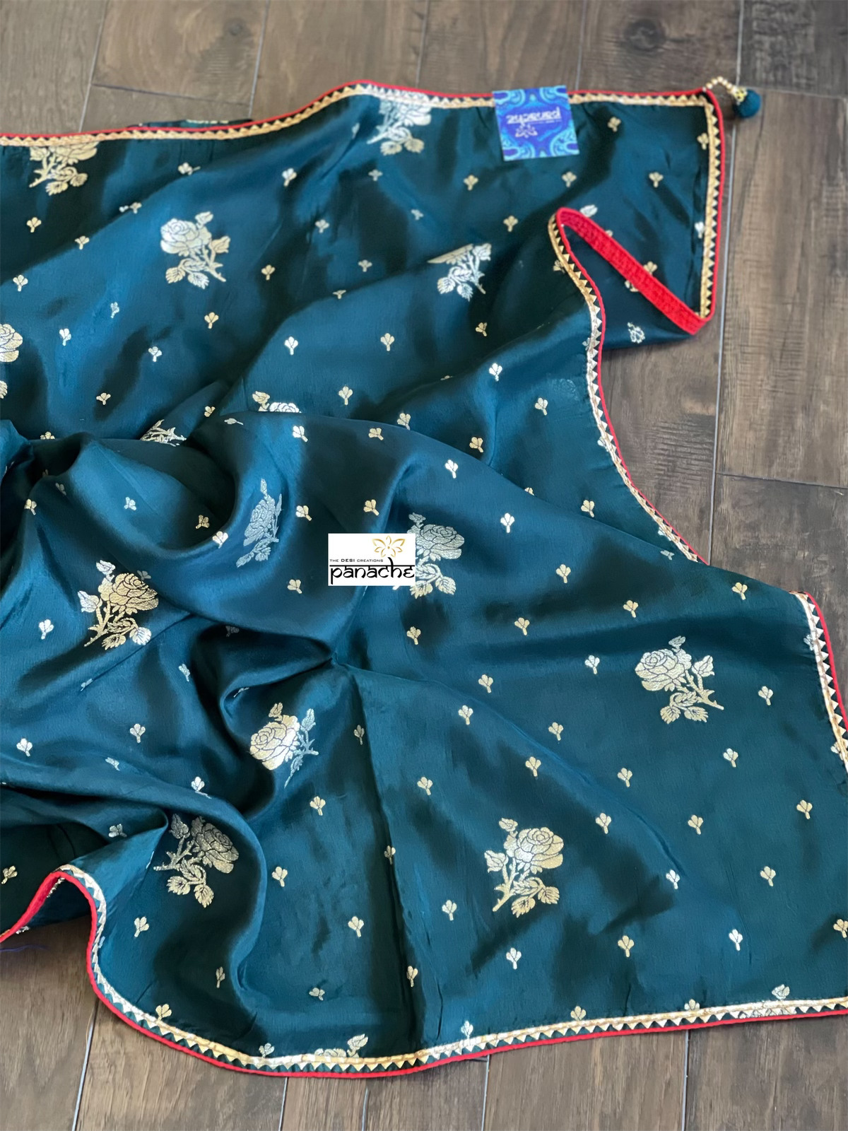 Designer Soft Silk - Ombré Black Teal Green Red