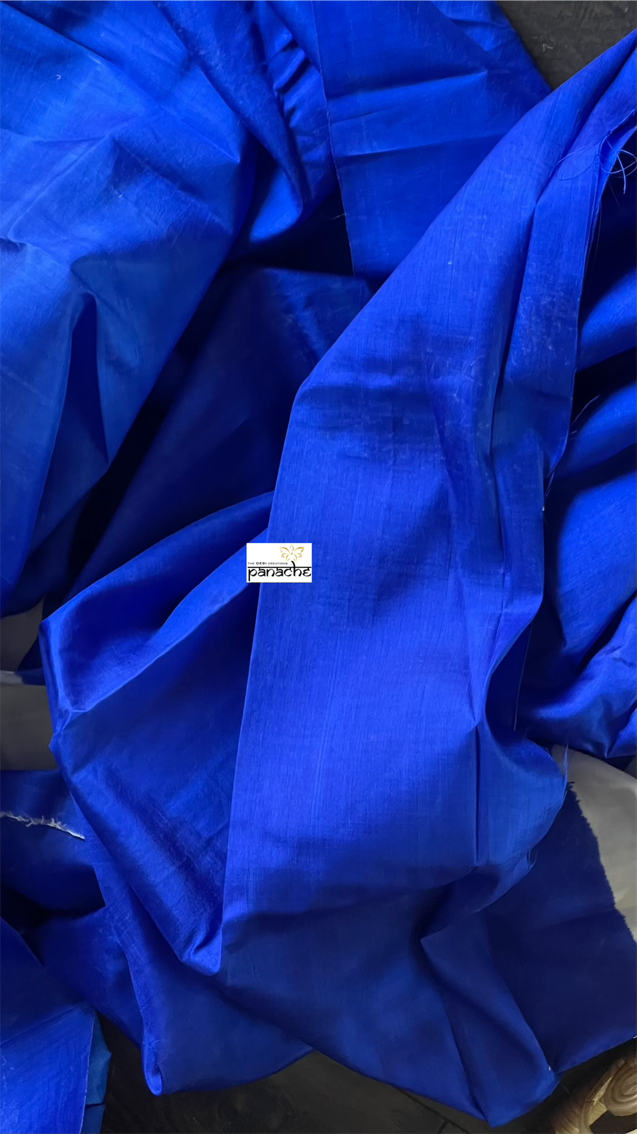 Pure Vishnupur Silk - Royal Blue Kalamkari Hand Painted