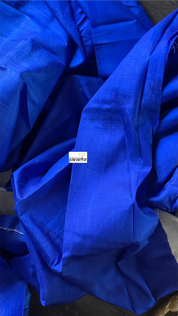 Pure Vishnupur Silk - Royal Blue Kalamkari Hand Painted