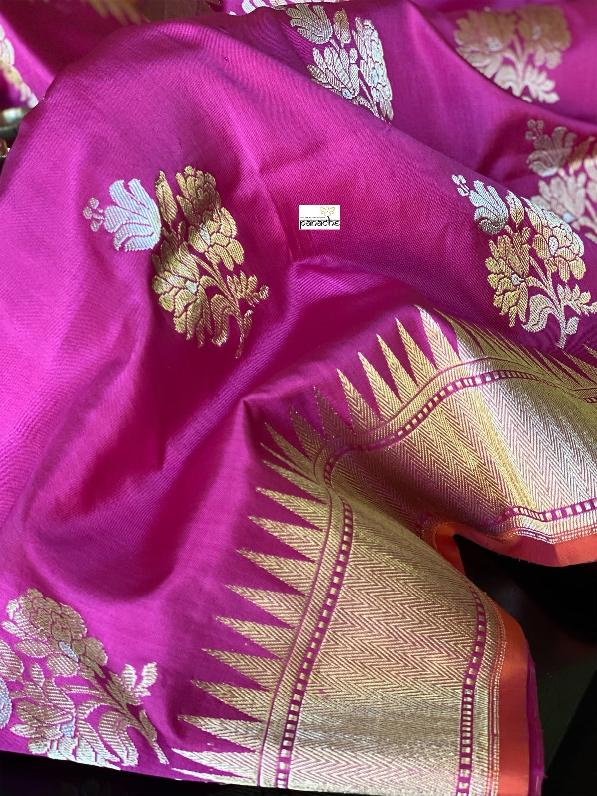 Pure Silk Katan Banarasi - Magenta Pink Kadhwa