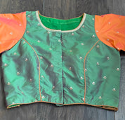 Designer Blouse - Green Orange