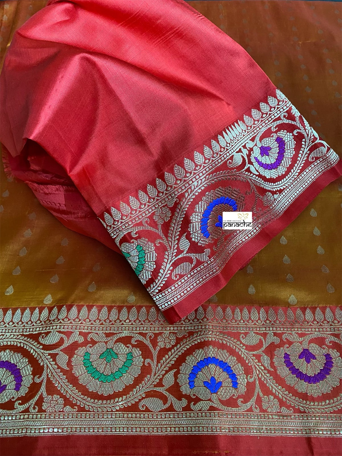 Katan Silk Banarasi - Golden Mustard