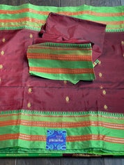 Gadwal Silk  - Maroon Green