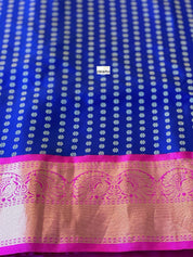 Pure Silk Kanjivaram - Blue Magenta Pink