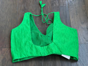 Designer Blouse - Green Raw Silk