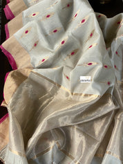 Chanderi Katan Silk Cotton - Clay Beige Meenakari