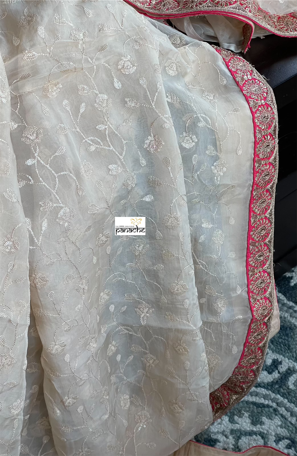 Designer Organza - Light Cream Peach