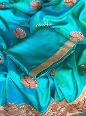 Designer Soft Silk - Sea Green with Instrument design