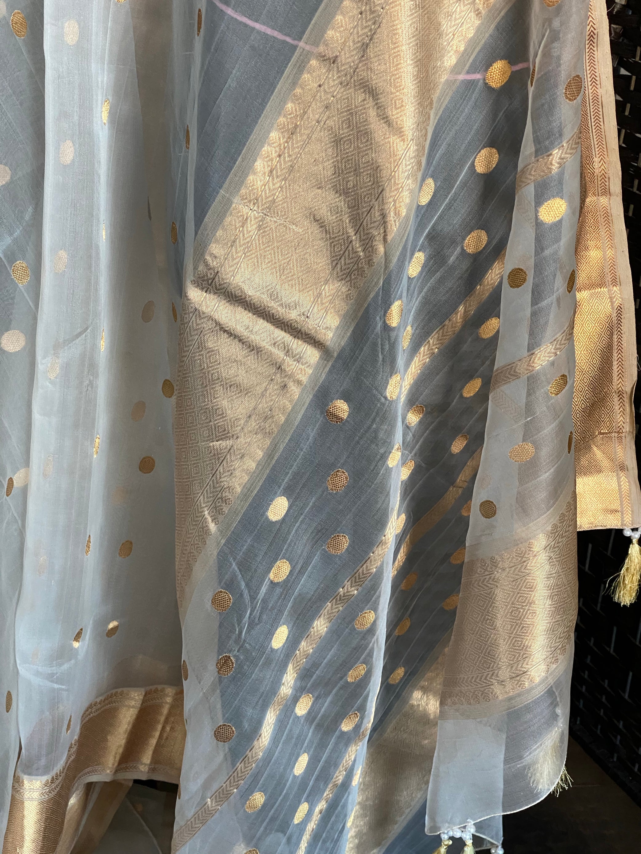 Pure Chanderi Organza Silk - Off White Iknaliya