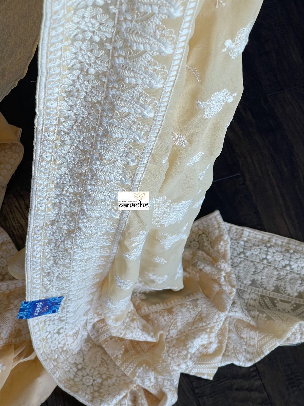 Designer Georgette - Pale Yellow Peach