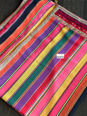 Georgette Designer Inspired Drape - Pink Yellow Purple