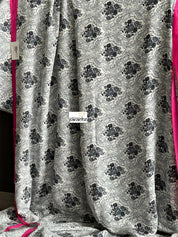 Pure Crepe Silk - White Black Grey Pink