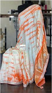 Designer Satin Silk - Tie-dye Orange
