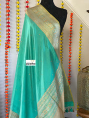 Pure Silk Katan Banarasi - Sea Green Kadhwa