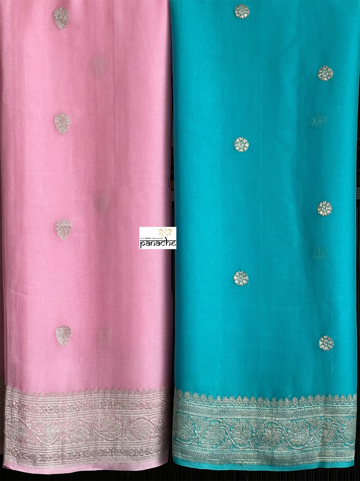 Khaddi Chiffon Banarasi - Light Pink Silver Zari