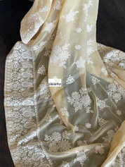 Designer Georgette - Pale Yellow Peach