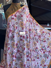 Designer Maslin Kalamkari - Light Pink Yellow