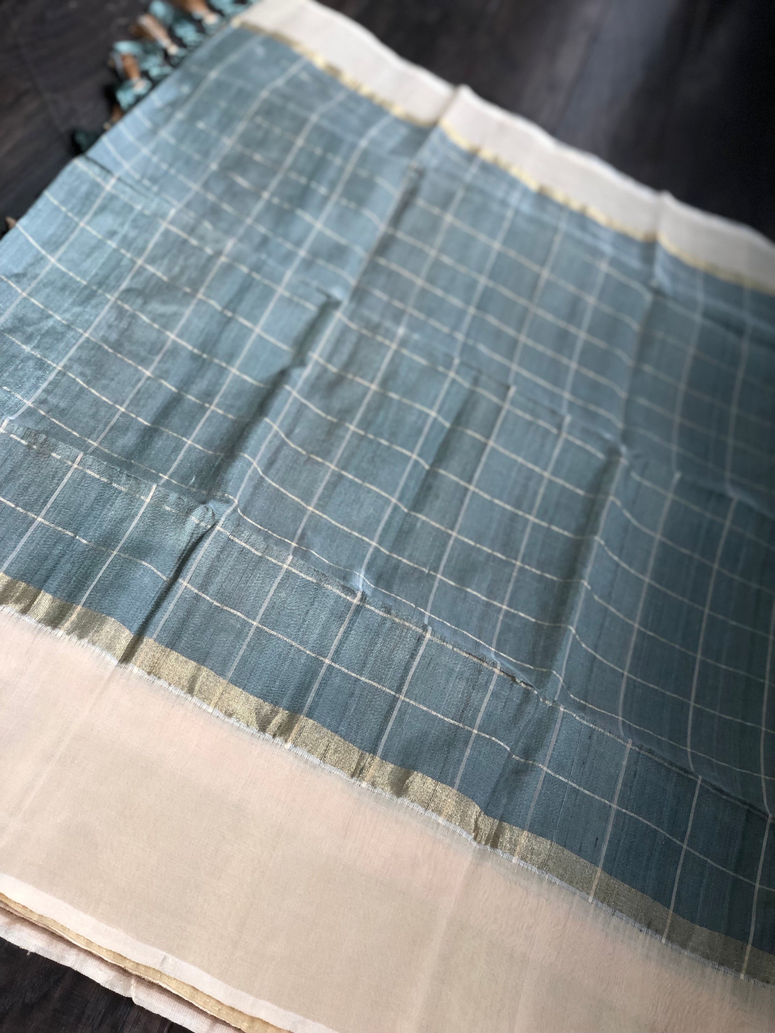 Tassur by Tissue Silk Banarasi - Grey Golden