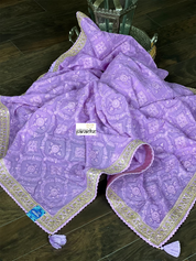 Designer Pure Georgette Chikankari - Violet