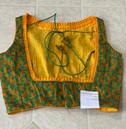 Designer Blouse - Orange Green