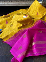 Silk Kanjivaram - Yellow Pink