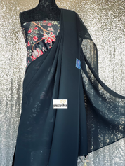 Designer Georgette Saree - Black