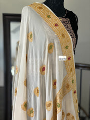 Khaddi Georgette Banarasi - Beige Meenakari