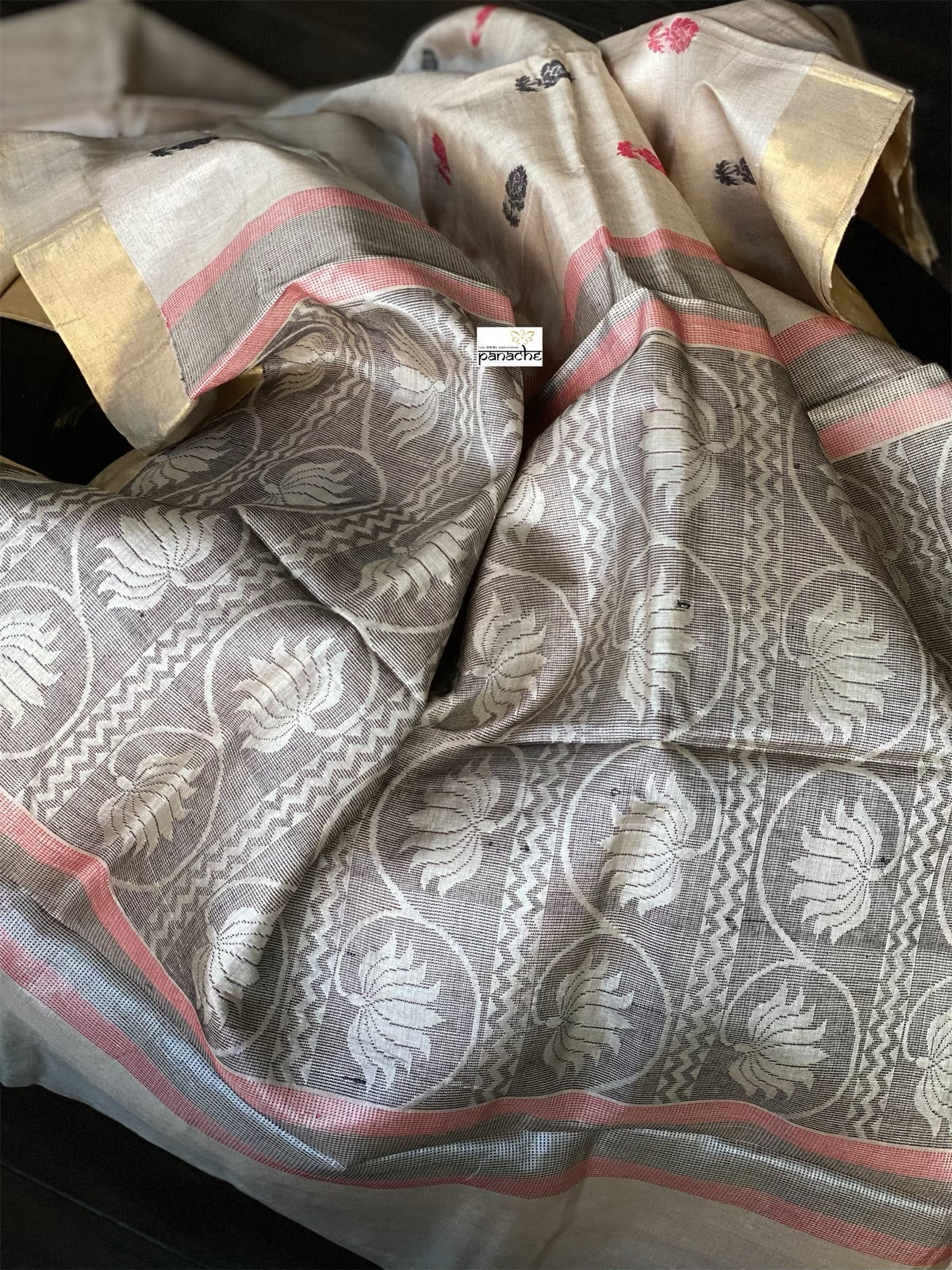 Tussar Silk - Beige Rose woven