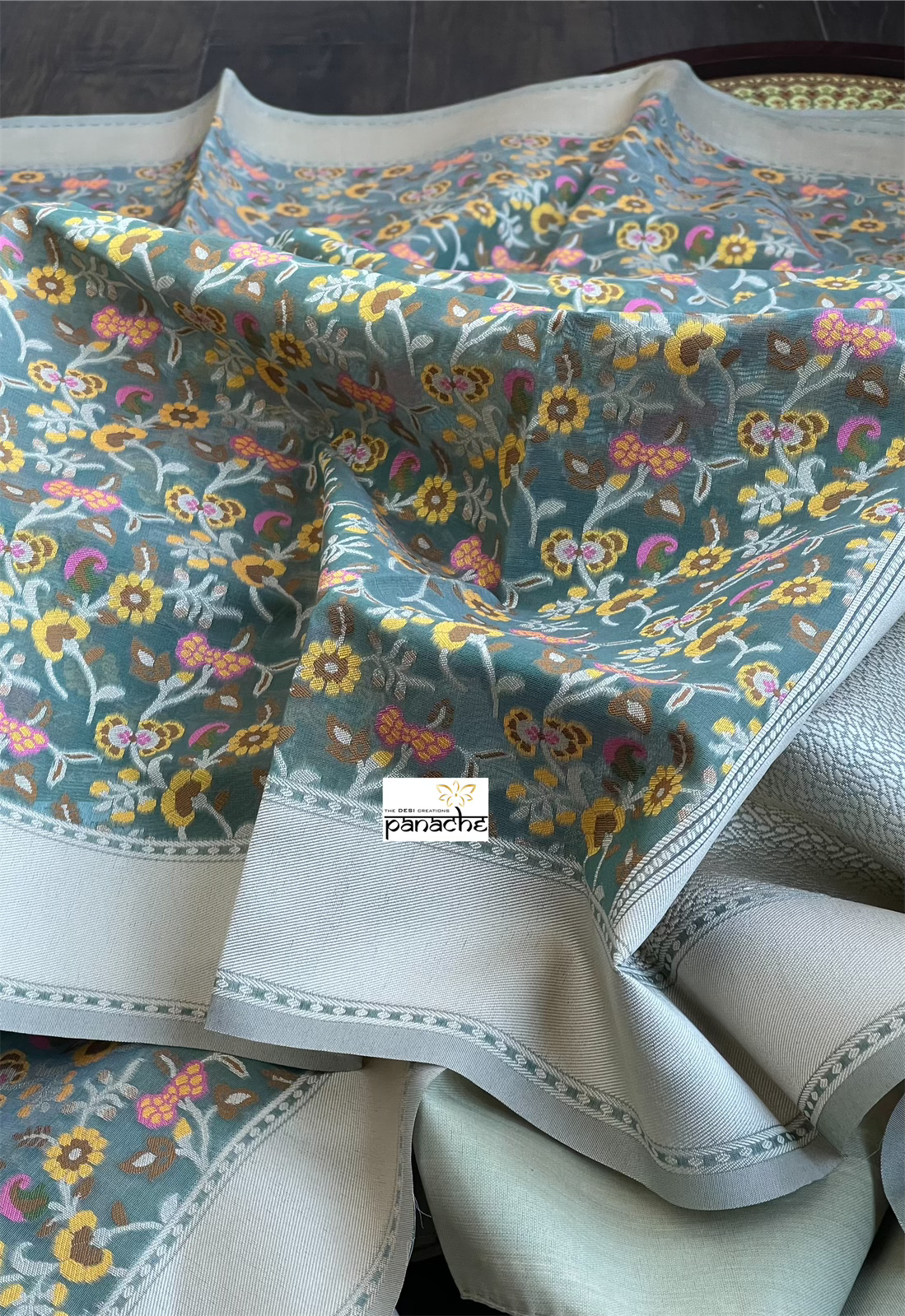 Kora Resham Woven - Sage Grey