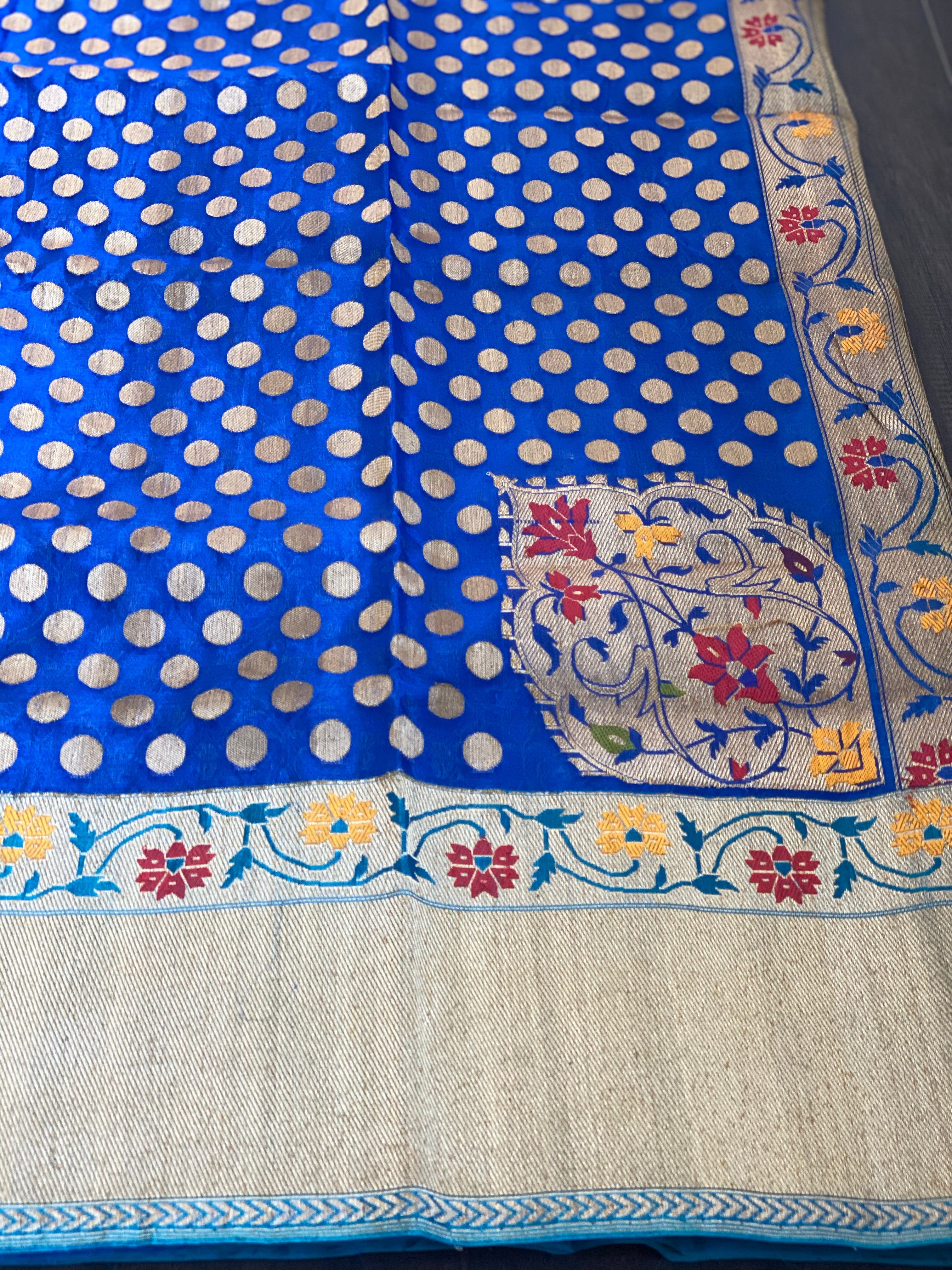 Organza Silk Banarasi - Royal Blue Paithani Woven
