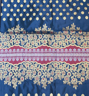 Katan Silk Banarasi - Black Golden Butta