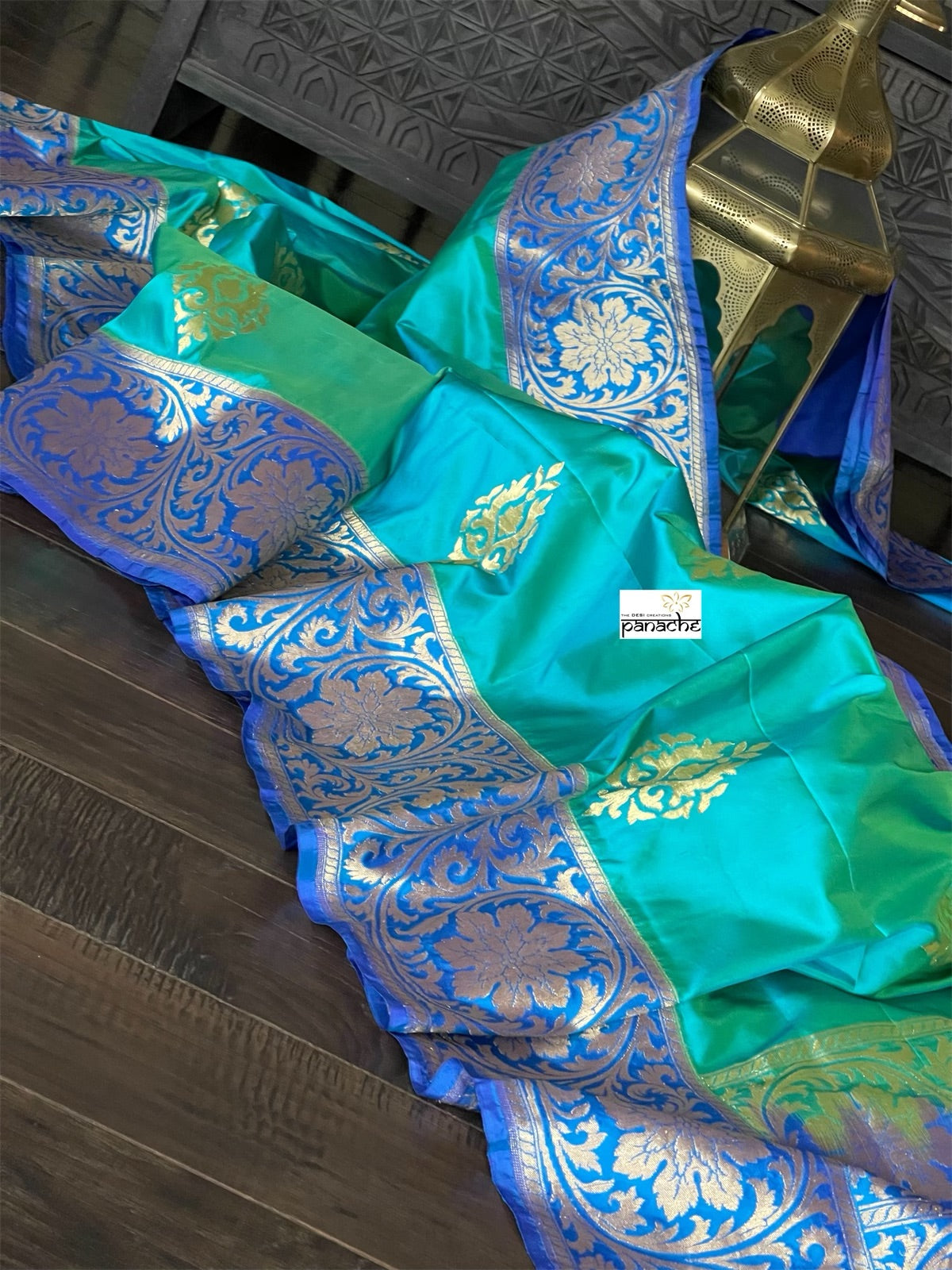 Pure Silk Banarasi - Sea Green Dual Shaded