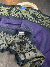 Jamdaani Linen Woven - Purple Black