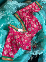 Designer Organza - Sea-Green Embroidered