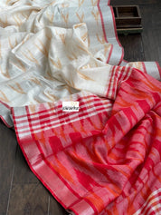 Linen Printed - Off-white Red