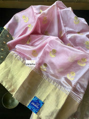 Pure Chanderi Silk - Light Baby Pink Eknaliya Woven