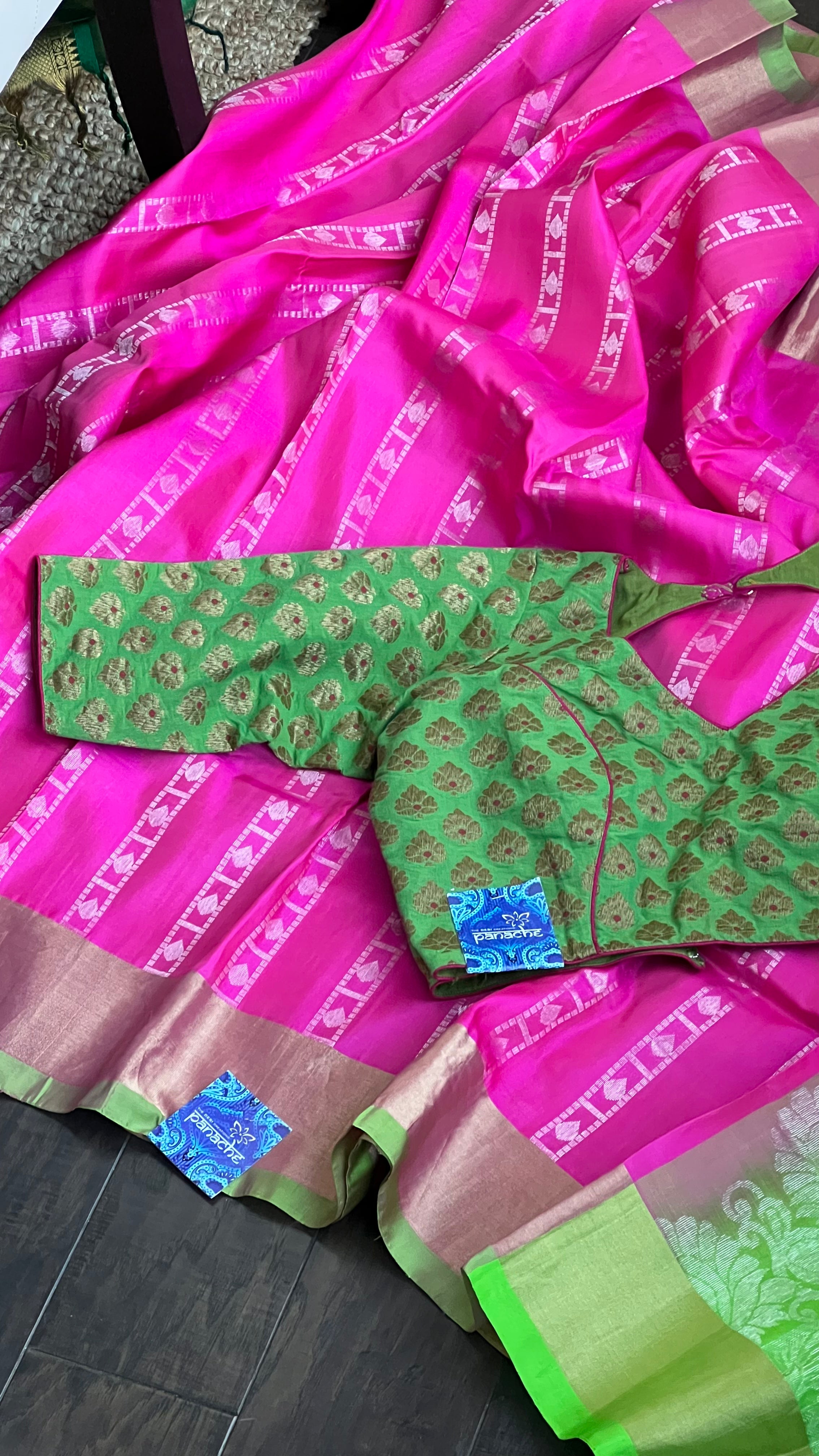 Pure Silk Kanjivaram - Pink Green