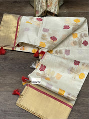 Pure Chanderi Silk Cotton - Off White Eknaliya Woven