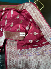 Pure Silk Banarasi - Red Antique Zari