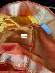 Katan Silk Tanchui Banarasi - Mustard Yellow Antique Zari