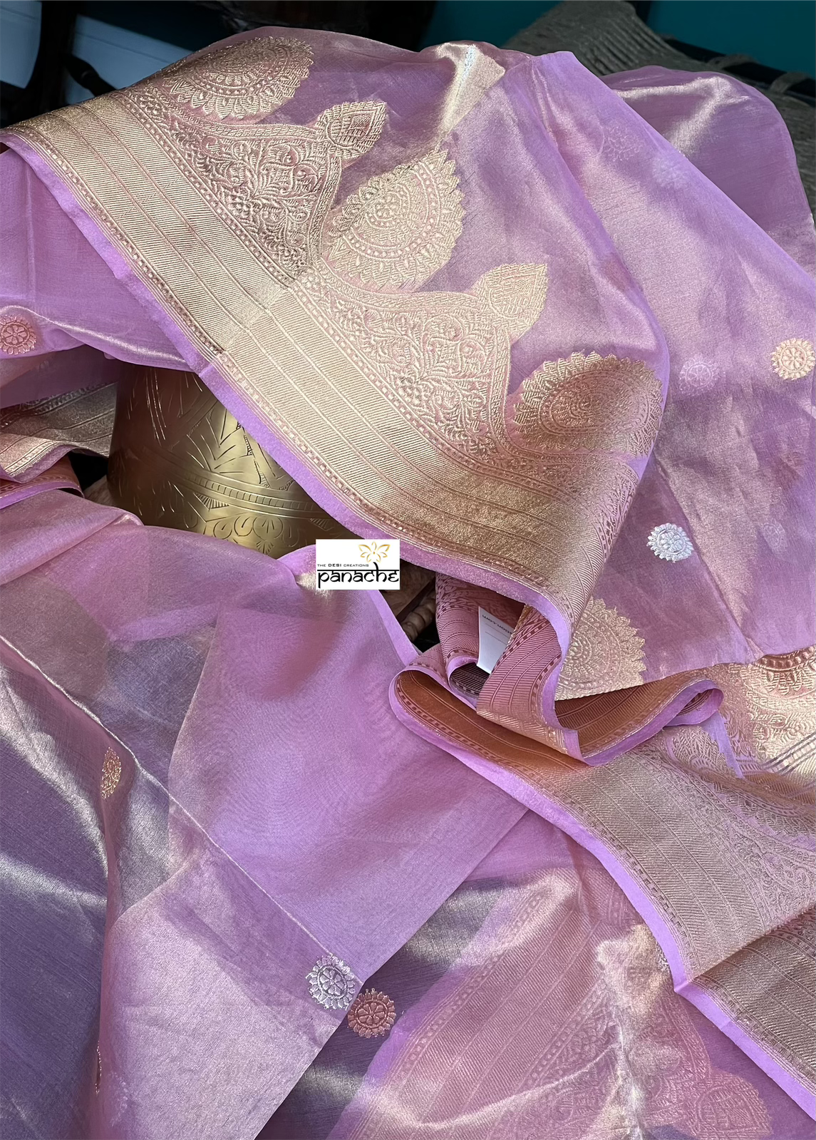 Pure Tissue Kora Silk Banarasi - Light Pink