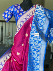 Pure Katan Silk Banarasi - Magenta Pink