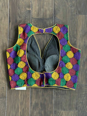 Designer Blouse - Maroon Yellow Purple