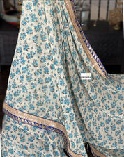 Pure Designer Chiffon Georgette - Beige Blue