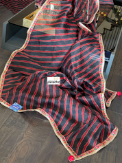 Designer Organza - Maroon Black